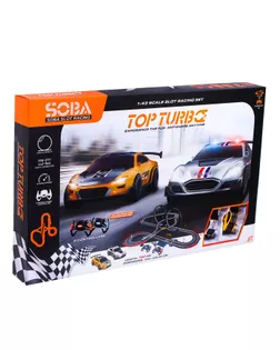 Автотрек TOP TURBO, с 2 машинами 1:43, длина 790 см, работает от сети арт. СМЛ-190961-1-СМЛ0006989366