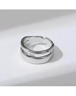 Кольцо "Мятые линии", цвет серебро, безразмерное арт. СМЛ-169980-1-СМЛ0007005477