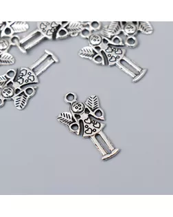 Декор для творчества металл "Девочка-фея" серебро G107B749 2,5х1,4 см арт. СМЛ-201504-1-СМЛ0007006293