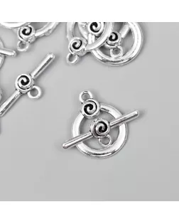 Декор металл для творчества замочек "Спираль" серебро 2624M025 2,2х1,7 см арт. СМЛ-201604-1-СМЛ0007006436