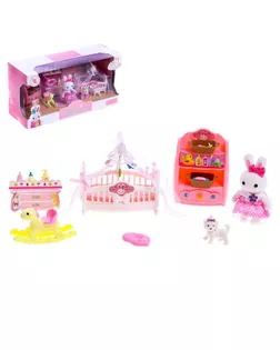 Игровой набор "Зайчик: детская комната" с набором мебели,питомцем и аксессуарами арт. СМЛ-200603-1-СМЛ0007015804