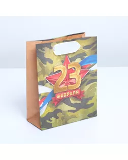Пакет под бутылку «Красная звезда», 13 × 36 × 10 см арт. СМЛ-197145-1-СМЛ0007030739