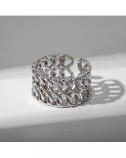 Кольцо "Звенья" крупная цепь, цвет серебро, безразмерное арт. СМЛ-163086-1-СМЛ0007050629