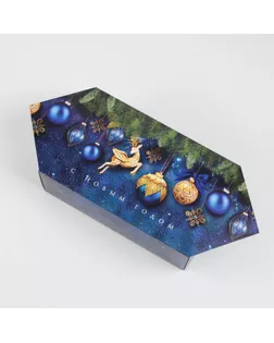 Сборная коробка‒конфета «Новогодние игрушки», 14 × 22 × 8 см арт. СМЛ-171793-1-СМЛ0007060239