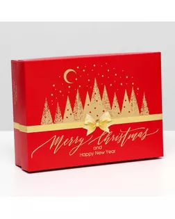 Подарочная коробка "Merry Christmas", красная, 21 х 15 х 5,7 см арт. СМЛ-161269-1-СМЛ0007063711