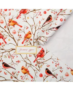 Бумага упаковочная глянцевая  «Птицы на ветвях»,  50 х 70 см арт. СМЛ-163922-1-СМЛ0007065410