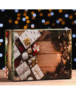 Складная коробка "Желанные подарки", 31,2 х 25,6 х 16,1 см арт. СМЛ-189548-1-СМЛ0007067142