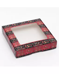 Коробка самосборная "Новогодние поздравления", 16 х 16 х 3 см арт. СМЛ-165696-1-СМЛ0007068205