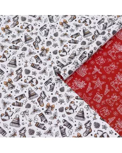 Бумага упаковочная глянцевая, двусторонняя "Новогоднее настроение", 0,5 х 0,7 м арт. СМЛ-166024-1-СМЛ0007096051