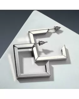 Серьги "Геометрия" обливион, крупные, цвет серебро арт. СМЛ-227711-1-СМЛ0007098602