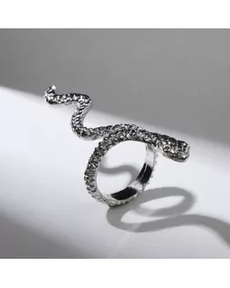 Кольцо "Змея" анаконда, цвет чернёное серебро, безразмерное арт. СМЛ-159020-1-СМЛ0007104887