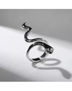 Кольцо "Змея" гладкая, цвет серебро, безразмерное арт. СМЛ-159023-1-СМЛ0007104890