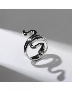 Кольцо "Змея" спиралька, цвет серебро, безразмерное арт. СМЛ-159025-1-СМЛ0007104892