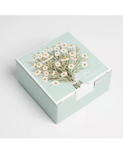 Коробка‒пенал «Ромашки», 15 × 15 × 7 см арт. СМЛ-185169-1-СМЛ0007107434