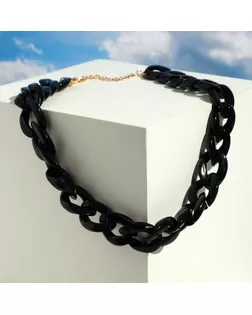 Колье "Цепь" диагональ, цвет чёрный, 45см арт. СМЛ-161191-1-СМЛ0007114272