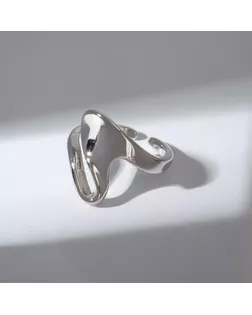 Кольцо "Завитки" изгибы , цвет серебро, безразмерное арт. СМЛ-163533-1-СМЛ0007120496