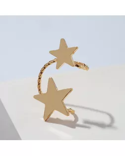 Серьга "Каффа" две звезды, петелька, цвет золото арт. СМЛ-190535-1-СМЛ0007120646