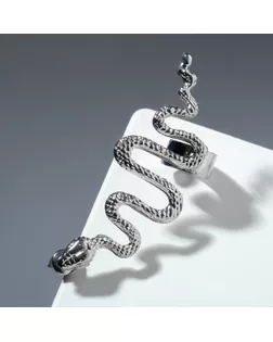 Серьга "Каффа" змея анаконда, цвет серебро арт. СМЛ-227774-1-СМЛ0007120648