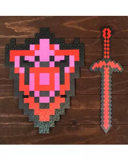 Набор деревянных сувениров "Рубиновое оружие" щит, меч арт. СМЛ-163141-1-СМЛ0007139103