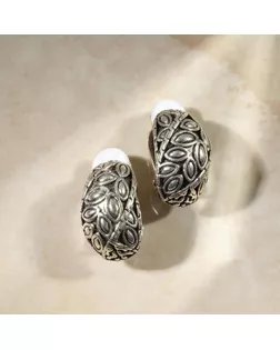 Клипсы "Грейс" лепестки, цвет чернёное серебро арт. СМЛ-162709-1-СМЛ0007142073