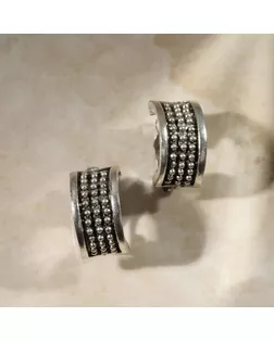 Клипсы "Грейс" шарики, цвет чернёное серебро арт. СМЛ-162711-1-СМЛ0007142075