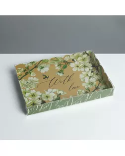 Коробка для кондитерских изделий с PVC крышкой «Пчелка», 22 × 15 × 3 см арт. СМЛ-194604-1-СМЛ0007155257