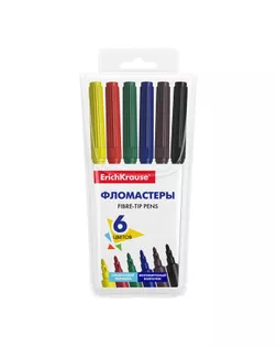 Фломастеры 6 цветов, Erich Krause Basic, вентилируемый колпачок арт. СМЛ-188730-1-СМЛ0007304851