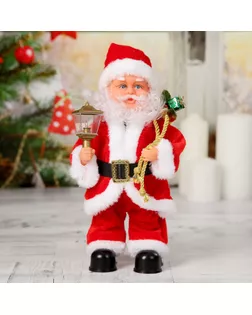 Дед Мороз, с фонариком, с подсветкой, без музыки, двигается арт. СМЛ-102226-1-СМЛ0000733918