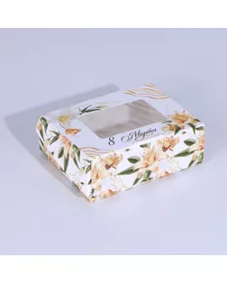 Коробка складная «Лилии», 10 × 8 × 3.5 см арт. СМЛ-221622-1-СМЛ0007350974