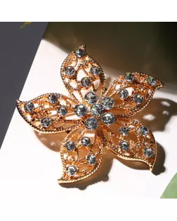 Брошь "Цветок", цвет белый в золоте арт. СМЛ-223701-1-СМЛ0007353459