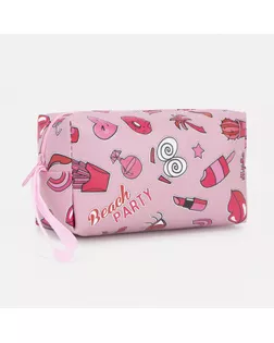 Косметичка дорожная на молнии, с ручкой, цвет розовый арт. СМЛ-246466-2-СМЛ0007354093