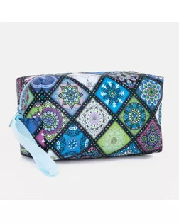 Косметичка дорожная на молнии, с ручкой, цвет синий/разноцветный арт. СМЛ-246468-1-СМЛ0007354099