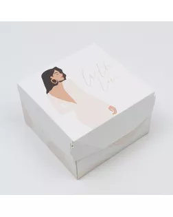 Коробка складная «С любовью», 12 × 8 × 12 см арт. СМЛ-214689-1-СМЛ0007354521