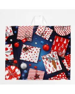 Пакет " Яркие подарки ", полиэтиленовый с петлевой ручкой, 50 х 58 см, 60 мкм арт. СМЛ-170570-1-СМЛ0007355183