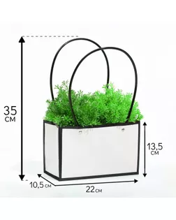 Сумка для цветов Белая влагостойкая, 22x10.5x13.5 см арт. СМЛ-246576-1-СМЛ0007386395