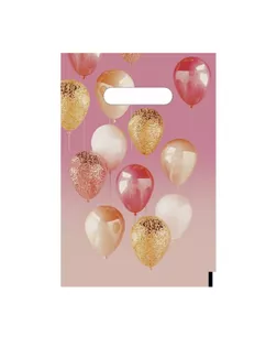 Пакет "Праздничные шары", полиэтиленовый с вырубной ручкой, 20 х 30 см, 30 мк арт. СМЛ-197696-1-СМЛ0007394197