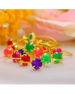 Кольцо детское "Стразинка" радуга малая, цвет МИКС, размер МИКС арт. СМЛ-24678-1-СМЛ0739887