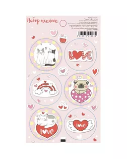 Наклейки для цветов и подарков "Love is", 16 х 7,7 см арт. СМЛ-192788-1-СМЛ0007425088