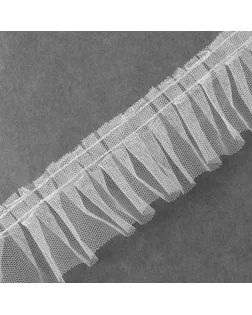 Рюш однослойный 50мм*10±0,5ярд №01 белый АУ арт. СМЛ-230849-1-СМЛ0007425322