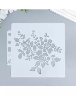 Трафарет пластик "Цветы. Русский стиль" 13х14 см арт. СМЛ-215663-1-СМЛ0007425882