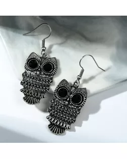 Серьги металл Art совушка, цвет чернёное серебро арт. СМЛ-223806-1-СМЛ0007426436