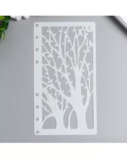 Трафарет пластик "Дерево с птичками" 17х9,8 см арт. СМЛ-216099-1-СМЛ0007428958