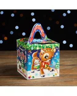 Подарочная коробка "Искорка", кубик малый, с анимацией и игрой, 9 х 9 х 9 см, набор 10 шт. арт. СМЛ-199460-1-СМЛ0007443200