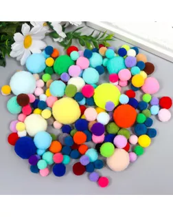 Декор для творчества "Помпончики. Яркие краски" d=1-3 см набор 135 шт арт. СМЛ-228387-1-СМЛ0007459499