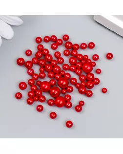 Декор для творчества пластик "Шарики. Красные" d=1,5-8 мм, набор 10 гр арт. СМЛ-222106-1-СМЛ0007459567