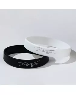 Силиконовые браслеты "Неразлучники" создание, цвет чёрно-белый, 18,20 см арт. СМЛ-194774-1-СМЛ0007483773