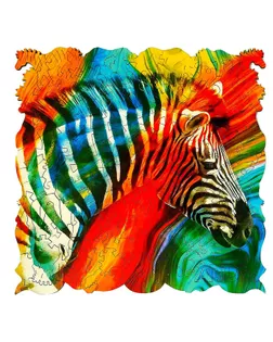 Фигурный деревянный пазл ANIMAL ART, «Зебра» 113 деталей арт. СМЛ-191948-1-СМЛ0007500559