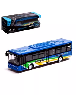 АВТОГРАД Автобус металлический "Междугородний", инерционный, масштаб 1:43, цвет синий арт. СМЛ-228157-1-СМЛ0007509239
