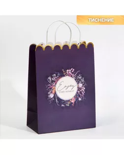 Пакет подарочный крафтовый, упаковка, «Enjoy», 23 х 30 х 12 см арт. СМЛ-247003-1-СМЛ0007551323