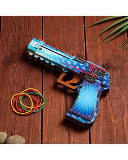 Сувенир деревянный "Пистолет-резинкострел" голубой арт. СМЛ-202720-1-СМЛ0007560873